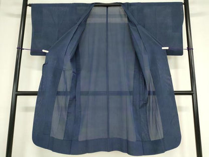 平和屋着物▽道行コート スリーシーズン 春夏秋 塵除け 縞 ロング丈 正絹 逸品 DAAX3030az