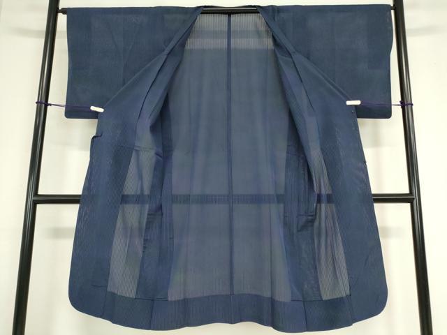平和屋着物▽道行コート スリーシーズン 春夏秋 塵除け 縞 ロング丈 正絹 逸品 DAAX3030az