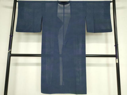 平和屋着物▽道行コート スリーシーズン 春夏秋 塵除け 縞 ロング丈 正絹 逸品 DAAX3030az