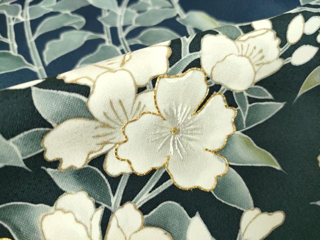 平和屋着物▽訪問着 単衣 駒刺繍 草花文 暈し染め 金彩 正絹 逸品 DAAX3037az