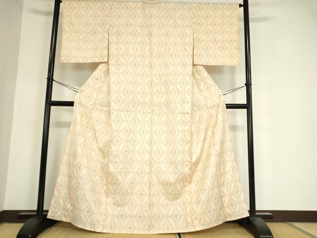 平和屋着物▽本場大島紬 単衣 七宝文 正絹 逸品 DAAX3040az