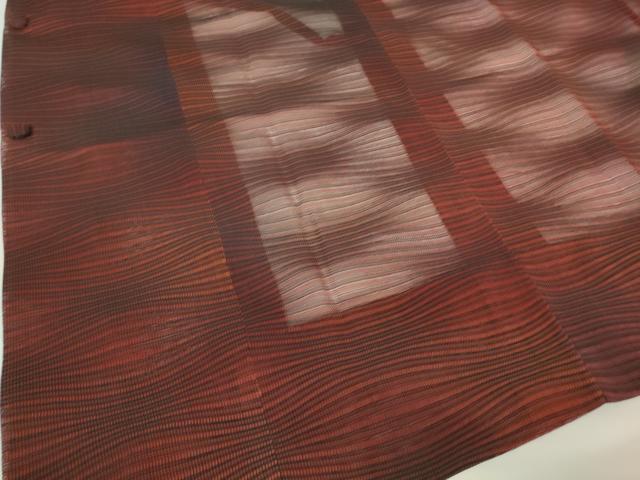 平和屋着物▽道行コート スリーシーズン 春夏秋 塵除け 変わり縞 ロング丈 正絹 逸品 未使用 DAAX3031az