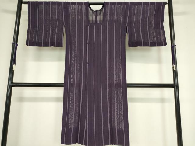 平和屋着物▽道行コート スリーシーズン 春夏秋 塵除け 縞 ロング丈 正絹 逸品 DAAX3033az