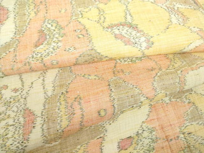 平和屋着物▽上質な紬 単衣 花尽くし 正絹 逸品 DAAX3043az