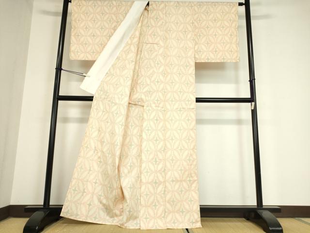 平和屋着物▽本場大島紬 単衣 七宝文 正絹 逸品 DAAX3040az