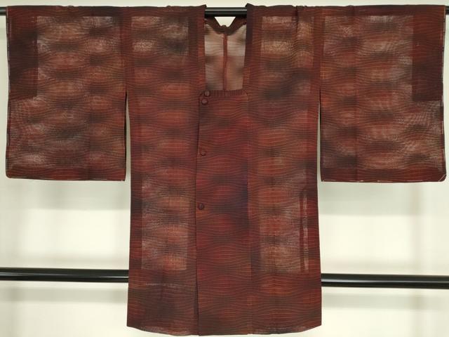 平和屋着物▽道行コート スリーシーズン 春夏秋 塵除け 変わり縞 ロング丈 正絹 逸品 未使用 DAAX3031az