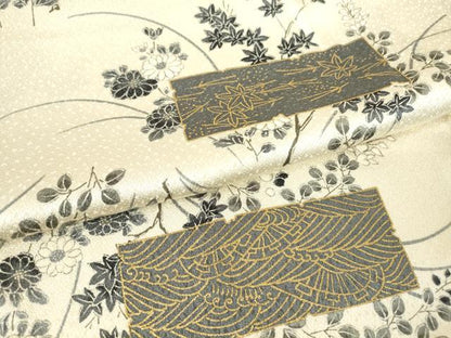 平和屋着物▽上質な小紋 単衣 色紙花文 金彩 正絹 逸品 DAAX3039az