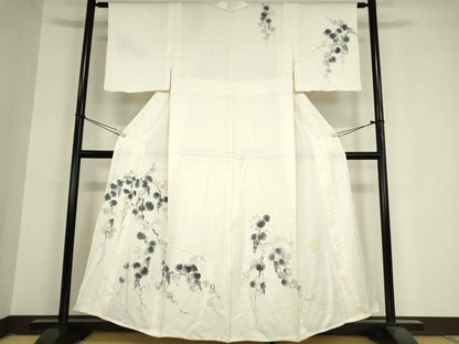 平和屋着物▽訪問着　単衣　葡萄蔦文　手描き　正絹　逸品　DAAX3057az