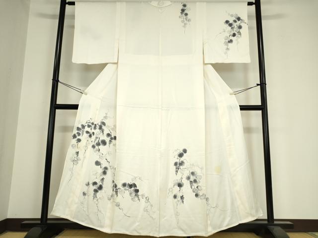 平和屋着物▽訪問着　単衣　葡萄蔦文　手描き　正絹　逸品　DAAX3057az