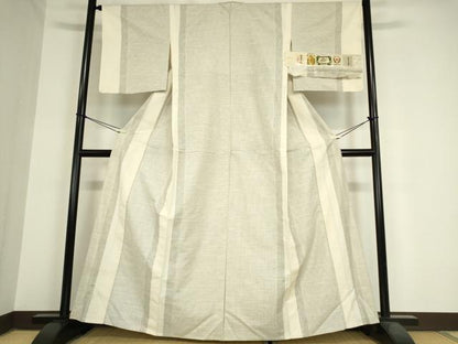 平和屋着物▽結城紬 単衣 間道 証紙付き 正絹 逸品 DAAX3049az