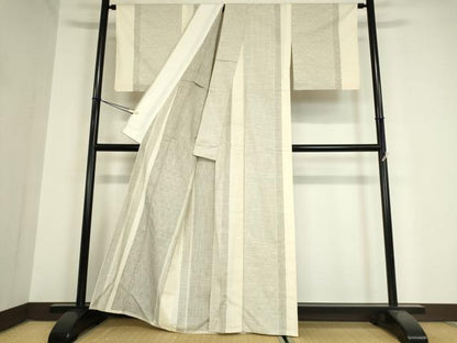 平和屋着物▽結城紬 単衣 間道 証紙付き 正絹 逸品 DAAX3049az