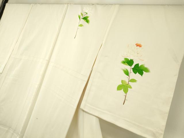 平和屋着物▽訪問着 単衣 草花文 正絹 逸品 DAAX3053az