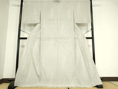 平和屋着物▽本塩沢 単衣 間道 110亀甲 鈴乃屋扱い 正絹 逸品 DAAX3054az
