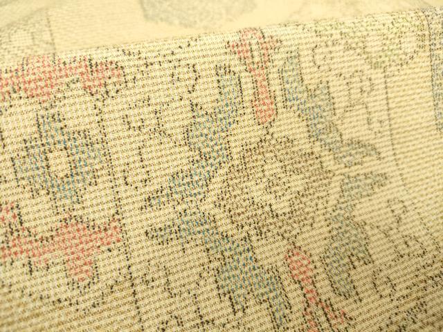 平和屋着物▽上質な紬 単衣 亀甲花文 正絹 逸品 DAAX3056az