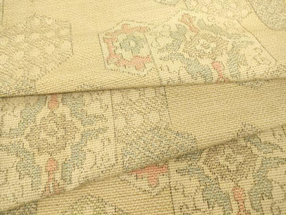 平和屋着物▽上質な紬 単衣 亀甲花文 正絹 逸品 DAAX3056az