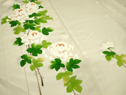 平和屋着物▽訪問着 単衣 草花文 正絹 逸品 DAAX3053az