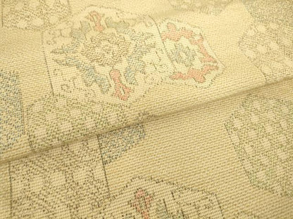 平和屋着物▽上質な紬 単衣 亀甲花文 正絹 逸品 DAAX3056az