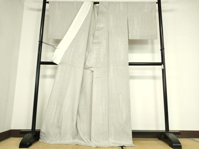 平和屋着物▽本塩沢 単衣 間道 110亀甲 鈴乃屋扱い 正絹 逸品 DAAX3054az
