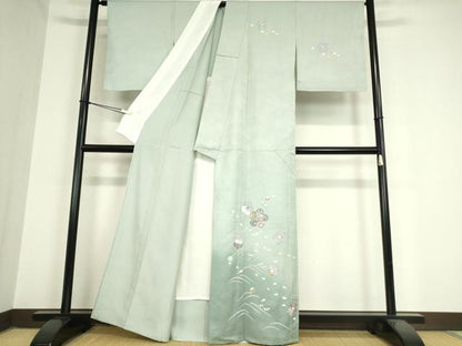 平和屋着物▽訪問着 単衣 舞花文 暈し染め 正絹 逸品 DAAX3067az