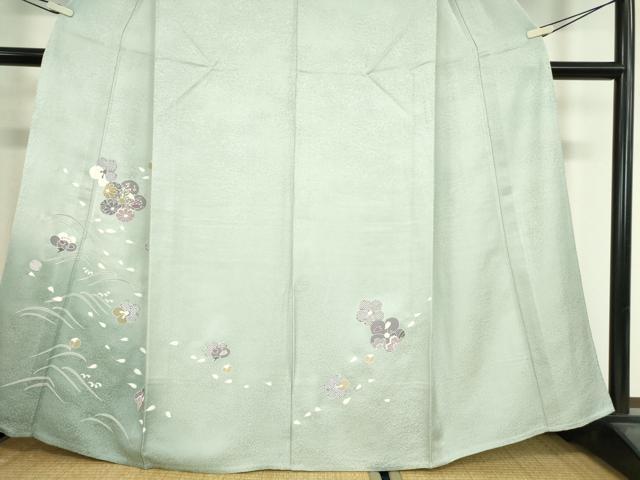 平和屋着物▽訪問着 単衣 舞花文 暈し染め 正絹 逸品 DAAX3067az