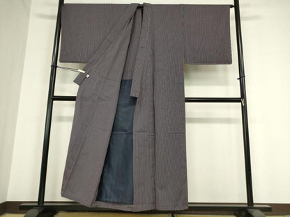 平和屋着物▽男性 小紋 単衣 アンサンブル 縞 キングサイズ 綿 逸品 DAAX3095az