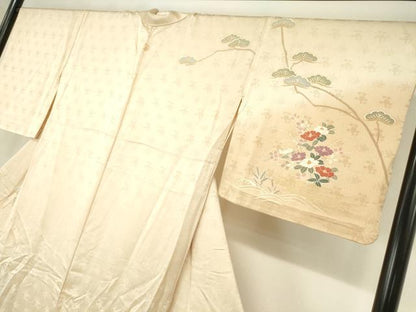平和屋着物▽訪問着 単衣 御所車花文 暈し染め 金彩 正絹 逸品 DAAX3083az