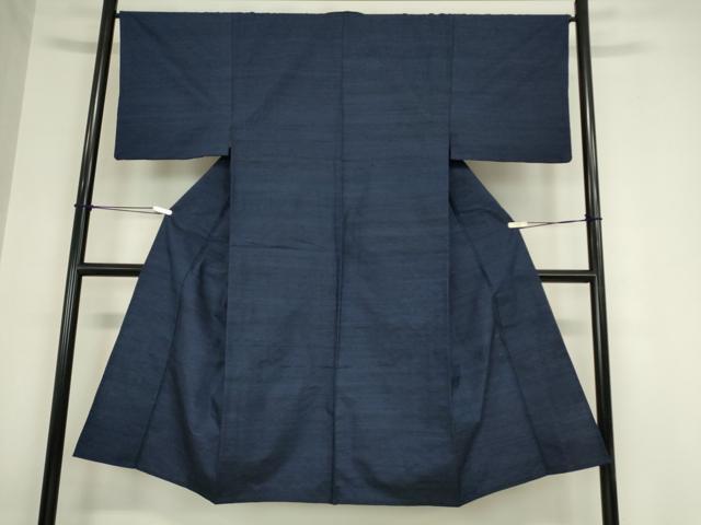 平和屋着物▽男性 紬 単衣 アンサンブル 留紺色 正絹 逸品 DAAX3096az