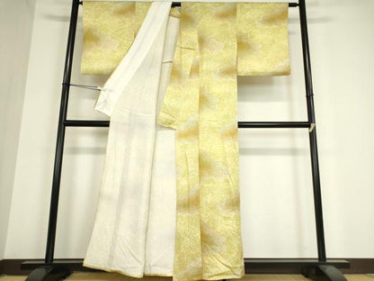 平和屋着物▽上質な小紋 単衣 霞文 正絹 逸品 DAAX3075az