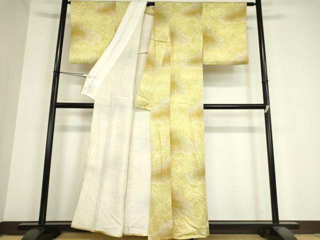 平和屋着物▽上質な小紋 単衣 霞文 正絹 逸品 DAAX3075az