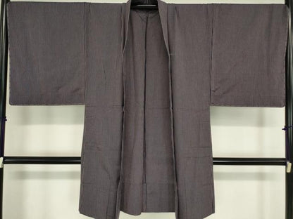 平和屋着物▽男性 小紋 単衣 アンサンブル 縞 キングサイズ 綿 逸品 DAAX3095az
