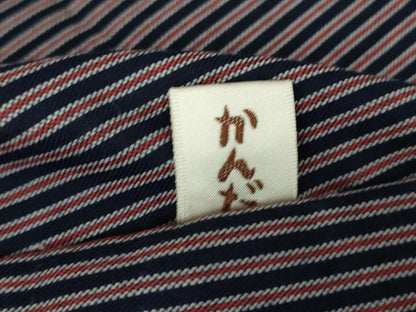 平和屋着物▽男性 小紋 単衣 アンサンブル 縞 キングサイズ 綿 逸品 DAAX3095az