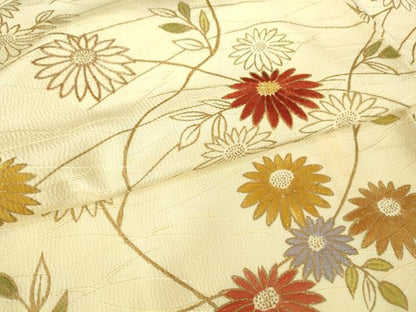 平和屋着物▽訪問着 単衣 駒刺繍 草花文 金彩 伊と幸 反端付き 正絹 逸品 未使用 DAAX3094az