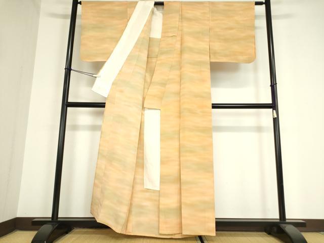 平和屋着物▽上質な小紋 単衣 霞文 正絹 逸品 DAAX3078az