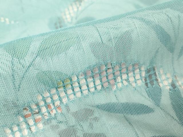 平和屋着物▽中国三大刺繍　スワトウ刺繍　汕頭刺繍　訪問着　無双　紗袷　紗×紗　桔梗芝文　手描き　正絹　逸品　DAAX3103az