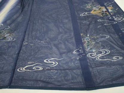 平和屋着物▽訪問着 無双 紗袷 紗×紗 地紙花鳥文 暈し染め 金彩 正絹 逸品 DAAX3105az