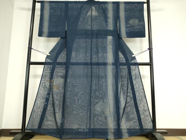 平和屋着物▽訪問着 無双 紗袷 紗×紗 地紙花鳥文 暈し染め 金彩 正絹 逸品 DAAX3105az