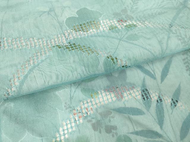 平和屋着物▽中国三大刺繍　スワトウ刺繍　汕頭刺繍　訪問着　無双　紗袷　紗×紗　桔梗芝文　手描き　正絹　逸品　DAAX3103az