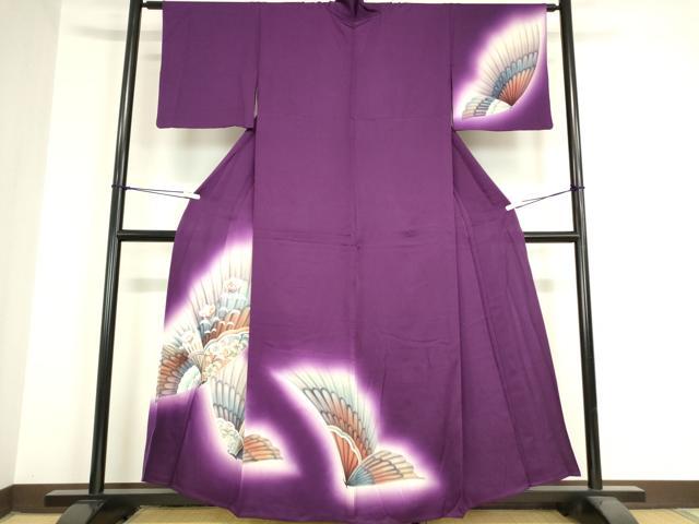 平和屋着物▽訪問着 単衣 舞蝶文 暈し染め 金銀彩 正絹 逸品 DAAX3101az