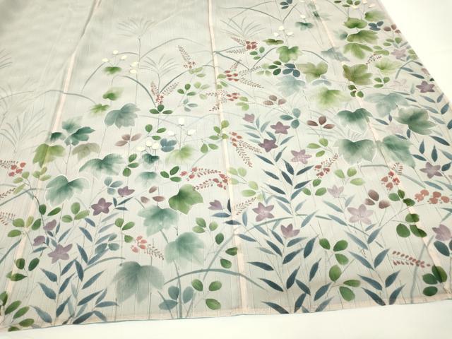 平和屋着物▽中国三大刺繍　スワトウ刺繍　汕頭刺繍　訪問着　無双　紗袷　紗×紗　桔梗芝文　手描き　正絹　逸品　DAAX3103az