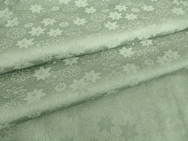 平和屋着物▽上質な色無地 単衣 花楓地紋 湊鼠色 正絹 逸品 DAAX3117az