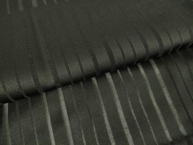 平和屋着物▽道行コート スリーシーズン 春夏秋 塵除け 縞 黒色 ロング丈 正絹 逸品 未使用 DAAX3133az