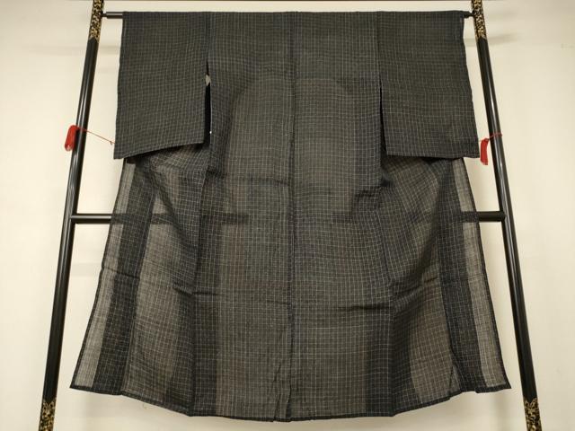 平和屋着物＊夏物 上布 格子 麻 逸品 AABA9354jd