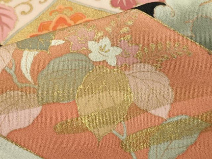平和屋着物■豪華黒留袖　駒刺繍　桐菊吉祥文　金銀彩　正絹　逸品　CAAY6417gh