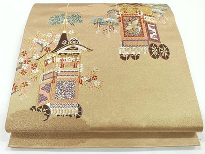 平和屋着物◎六通柄袋帯　唐織　花鳥鉾文　金銀糸　正絹　逸品　CAAY5287nb
