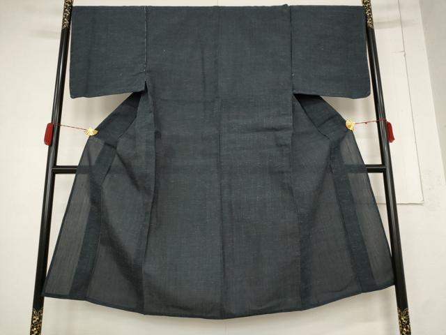平和屋着物＊夏物 男性 紬 藍鉄色 正絹 逸品 未使用 AABB0569st
