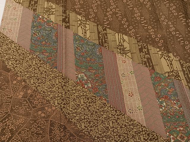 平和屋着物●訪問着　更紗草花文　正絹　逸品　AABB1474ph