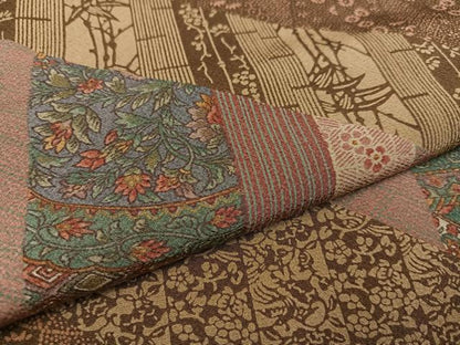 平和屋着物●訪問着　更紗草花文　正絹　逸品　AABB1474ph