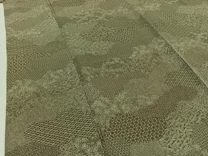 平和屋着物▽伝統工芸士 染谷梅治 江戸小紋 単衣 寄せ小紋柄 正絹 逸品 AABB2463jh