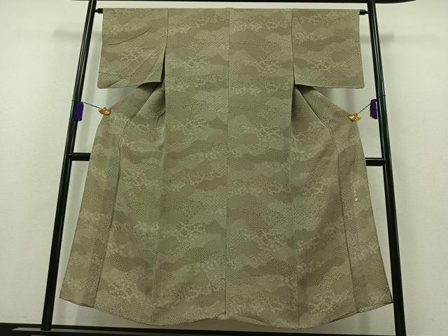 平和屋着物▽伝統工芸士 染谷梅治 江戸小紋 単衣 寄せ小紋柄 正絹 逸品 AABB2463jh