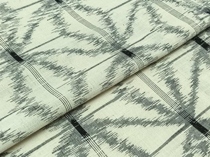 平和屋着物▽上質な紬 単衣 麻の葉文様 正絹 逸品 AABB2471jh